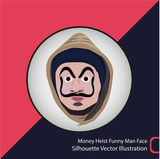 钱抢搞笑男人脸剪影图片下载