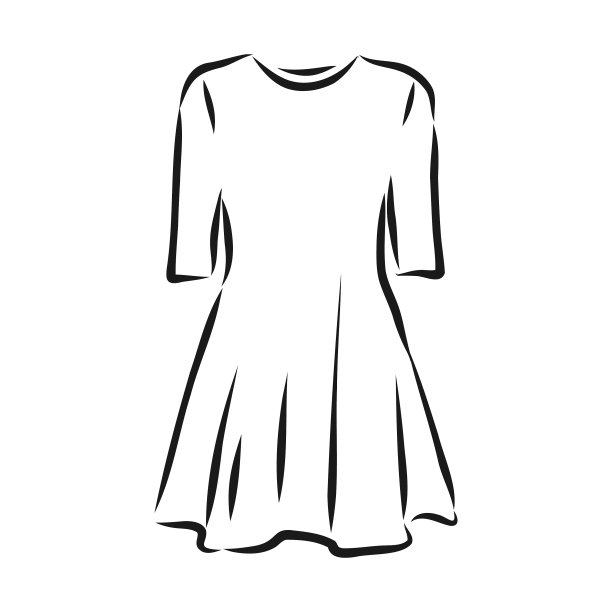 女装手绘黑色轮廓图图片下载