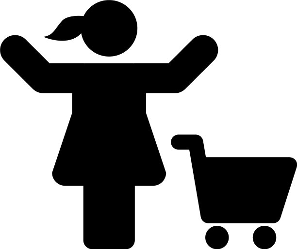 购物车图标女性人符号在一个单位图片下载