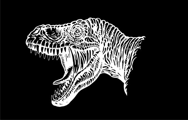 霸王龙孤立的图形肖像图片下载