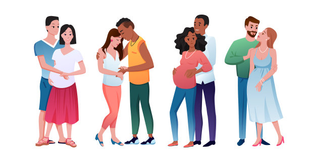 幸福年轻的怀孕可爱的情侣套图片下载