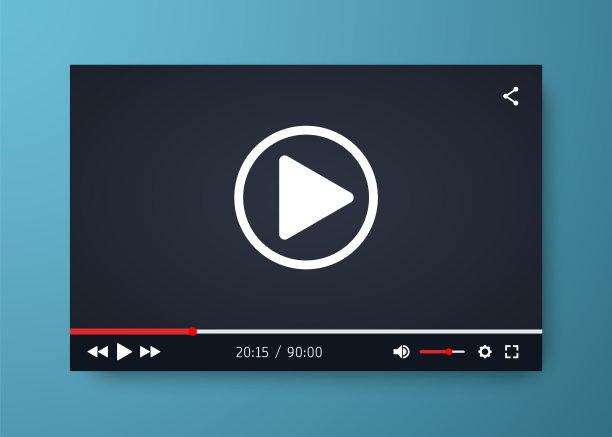 视频播放器模板的web或移动应用程序图片下载