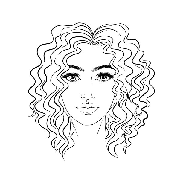 美丽的女人肖像脸图表化妆师图片下载