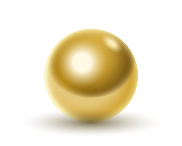 金色的球与阴影孤立在白色图片下载