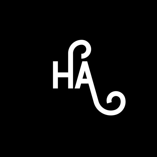 哈字母标志设计上以黑色哈为背景图片下载