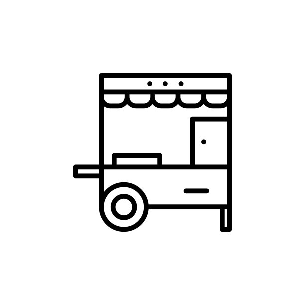 亭轮廓图标嘉年华和工具上的白色图片下载