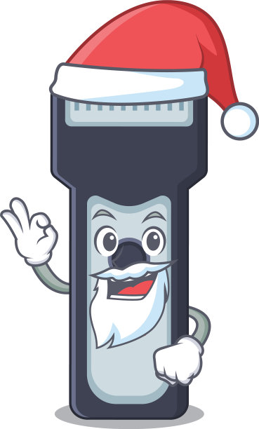 电动剃须刀穿着圣诞老人卡通人物图片下载