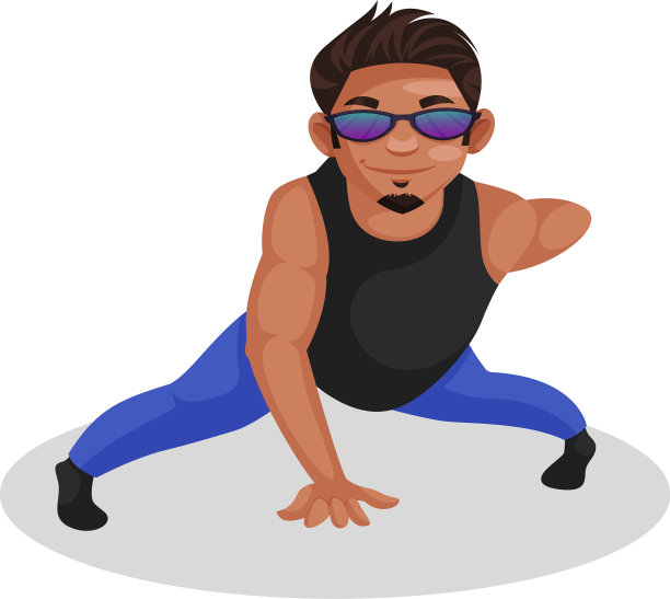 健美运动员卡通人物图片下载