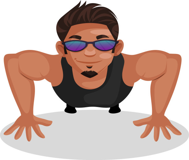 健美运动员卡通人物图片下载