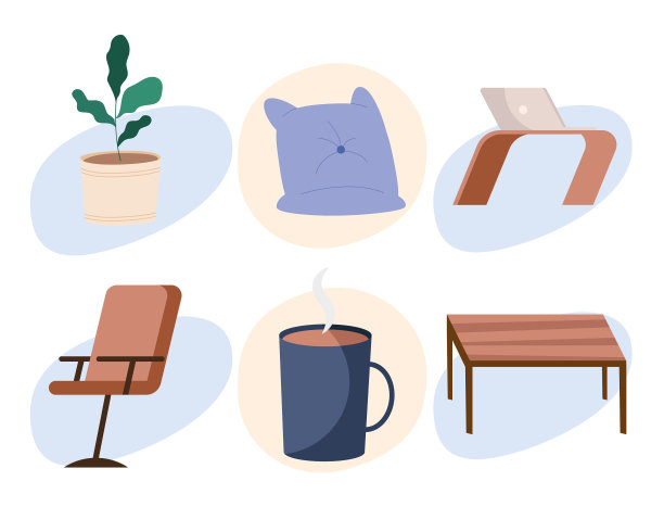 捆绑6个工作场所设置图标图片下载