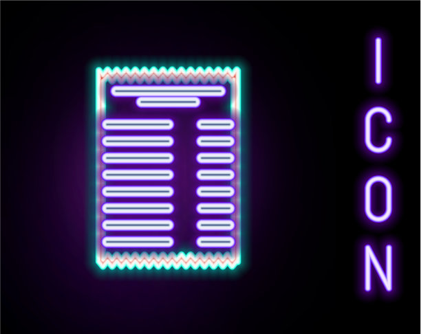 发光的霓虹灯线纸支票和财务支票图片下载