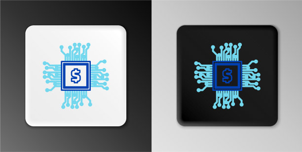 线CPU矿场图标隔离在灰色图片下载