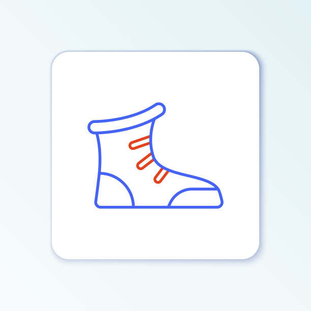 线运动拳击鞋图标孤立在白色图片下载