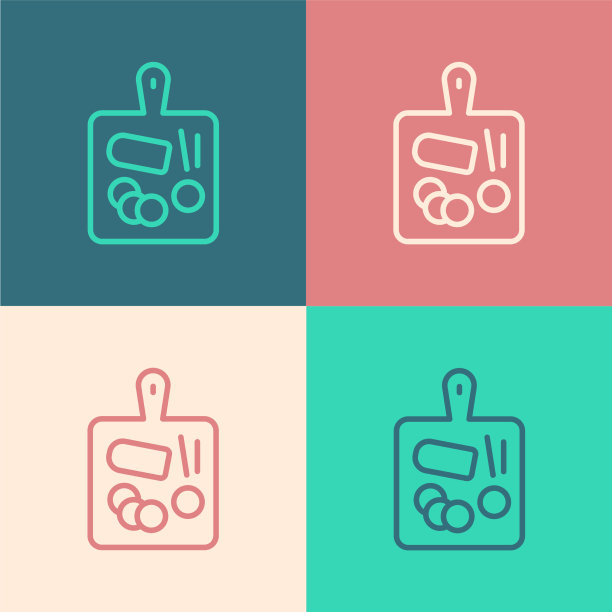 波普艺术线切割板图标孤立的颜色图片下载