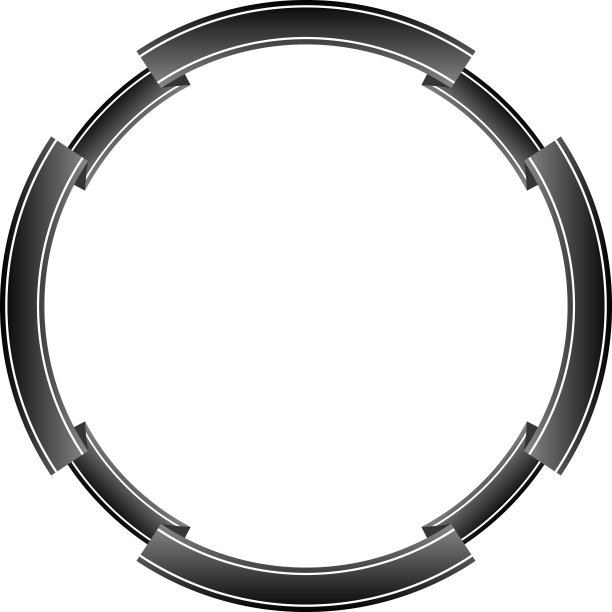 圆形框架与皱黑丝带图片下载