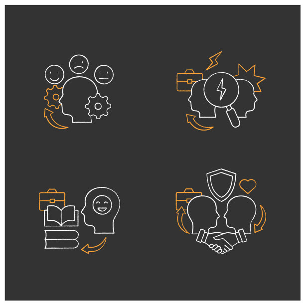 冲突管理粉笔图标设置图片下载