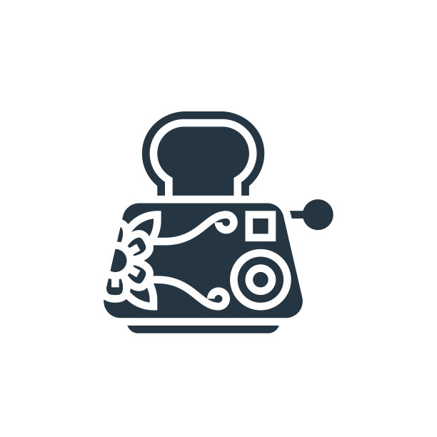 烤面包机图标。字形烤面包机图标，用于网站设计和移动，应用程序开发，打印。烤面包机图标从填充的家用电器收集孤立的白色背景。图片下载