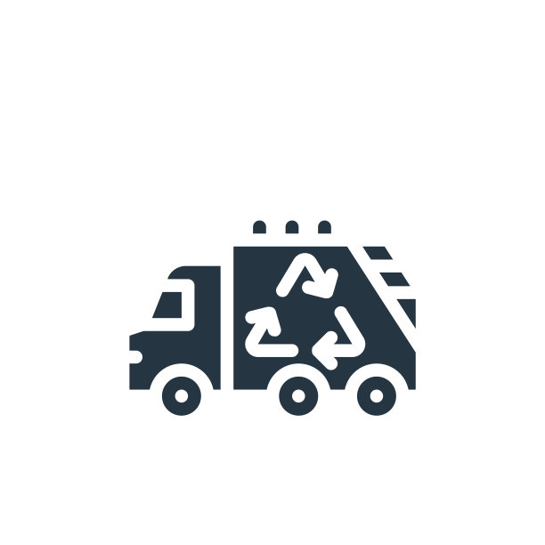 垃圾车图标。字形垃圾车图标用于网站设计和移动，应用程序开发，打印。垃圾车图标从充满生态象形文字收集孤立的白色背景。图片下载