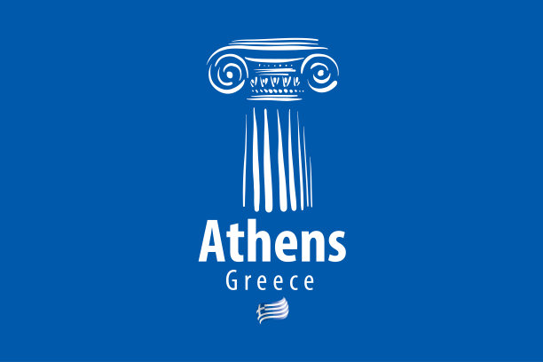 矢量插图的一个古希腊圆柱在雅典希腊图片下载