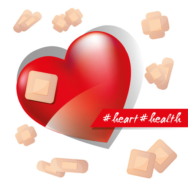 心脏用胶布。医疗物品在孤立的白色背景上。图片下载