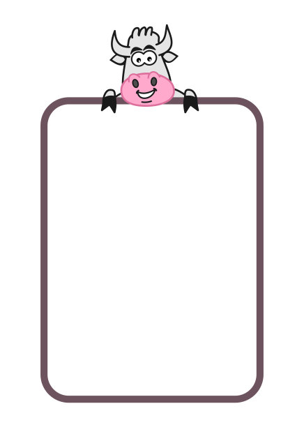 微笑的奶牛与广告牌为乳制品和肉类产品和销售向量图片下载