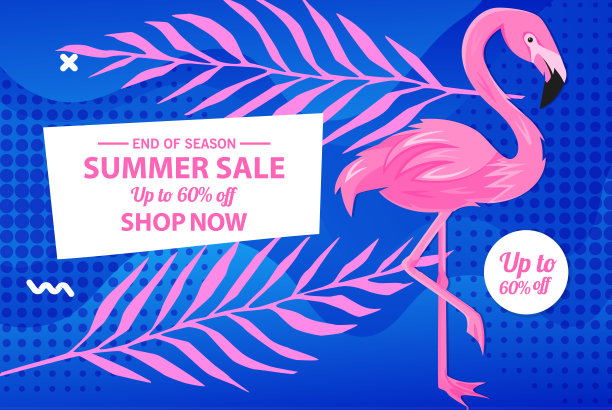 夏季促销横幅模板，夏季促销鲜艳的背景为您的广告图片下载