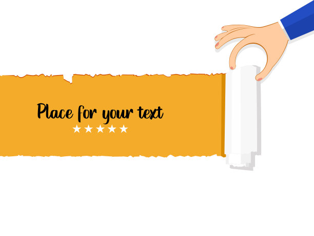 手撕裂红色空白纸上的白色背景。广告概念向量图片下载