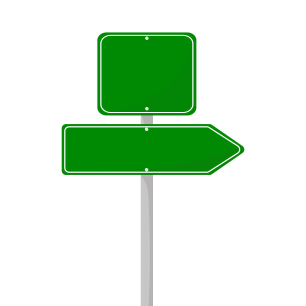 道路标志孤立的背景。绿色交通标志向量图片下载