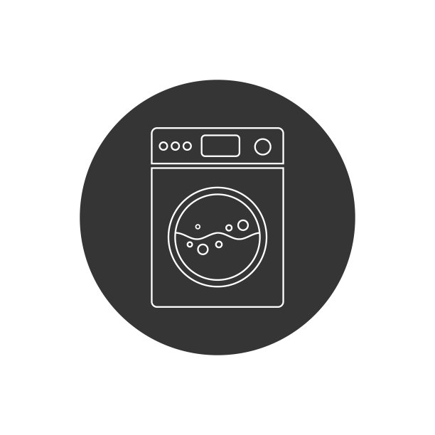 洗衣机用于洗涤布线图标。向量图片下载