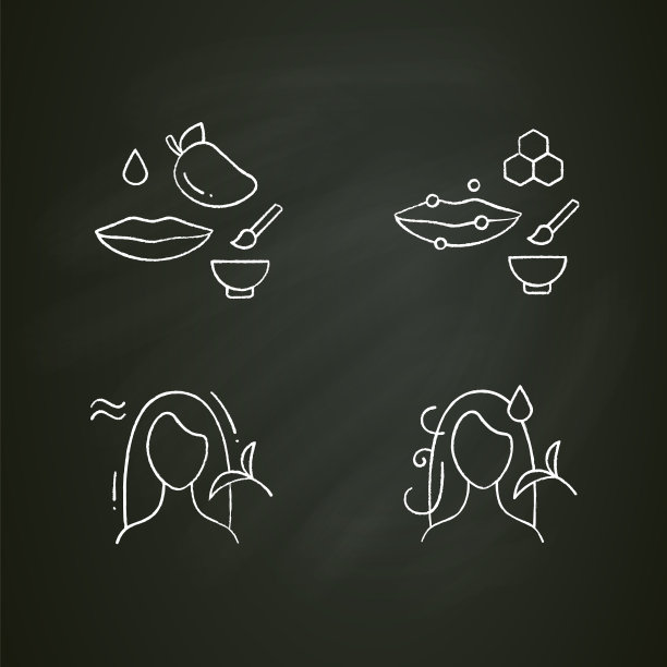 Diy自然护肤粉笔图标集图片下载