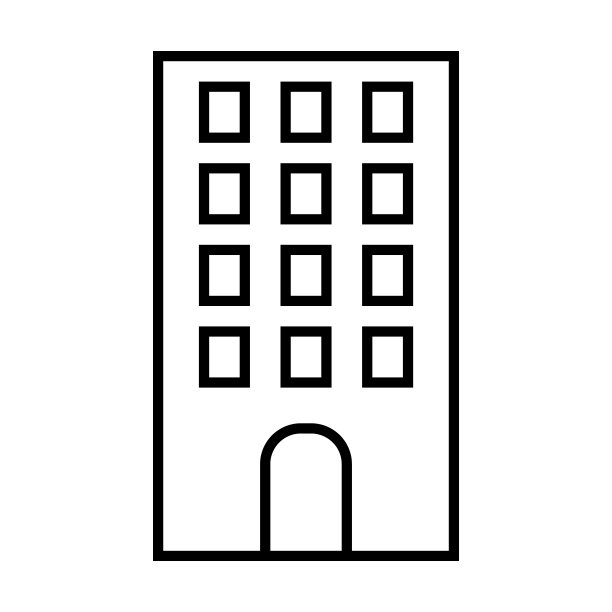 建筑的简单矢量图标。图片下载