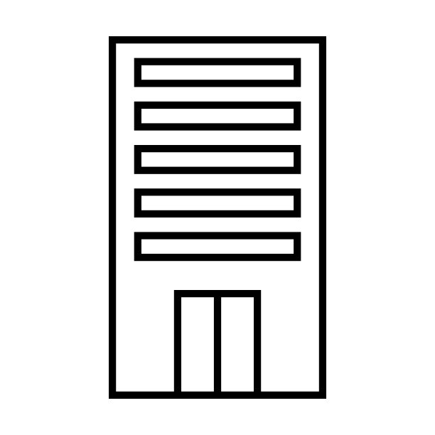 建筑的简单矢量图标。图片下载