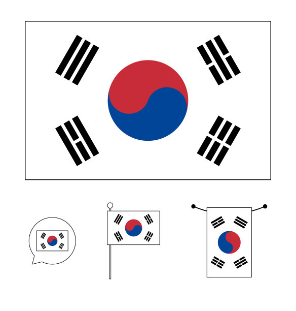 矢量插图的国旗韩国。图片下载