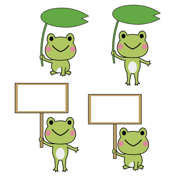 插图一只青蛙与一片叶子和一个标志图片下载