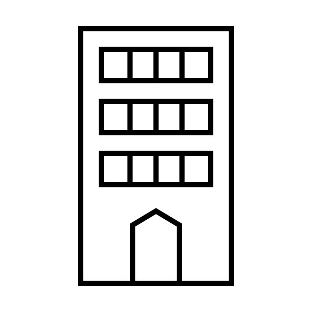 建筑的简单矢量图标。图片下载