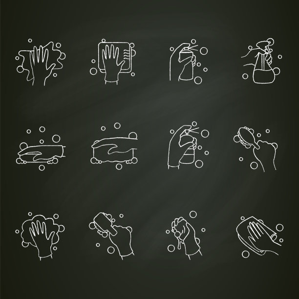 表面擦拭粉笔图标集图片下载