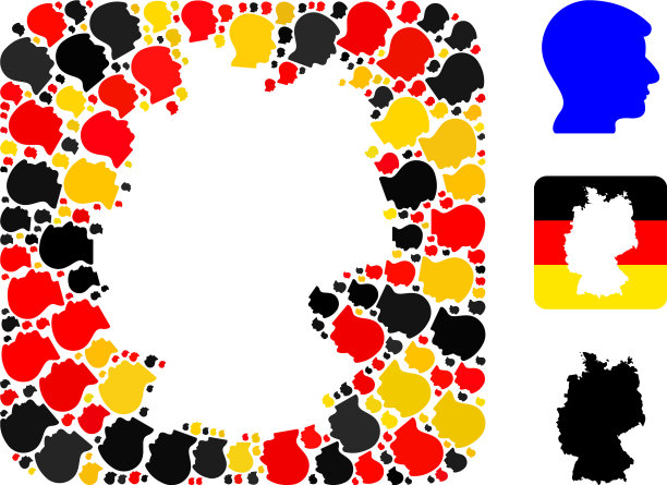 德国地图洞拼贴男人头图标图片下载