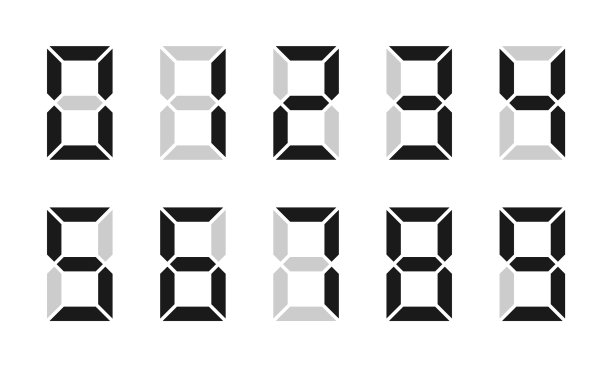 数字电子表盘设置隔离白色图片下载