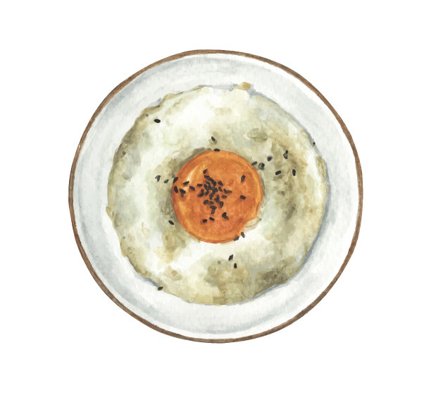 生鸡蛋和黑芝麻放在饭碗里图片下载