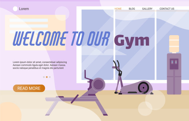 网站的体育俱乐部与运动器材卡通图片下载