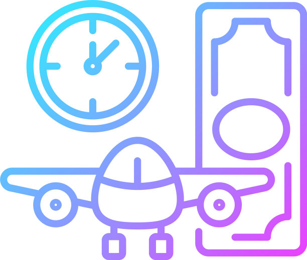 飞机租赁渐变线性图标图片下载