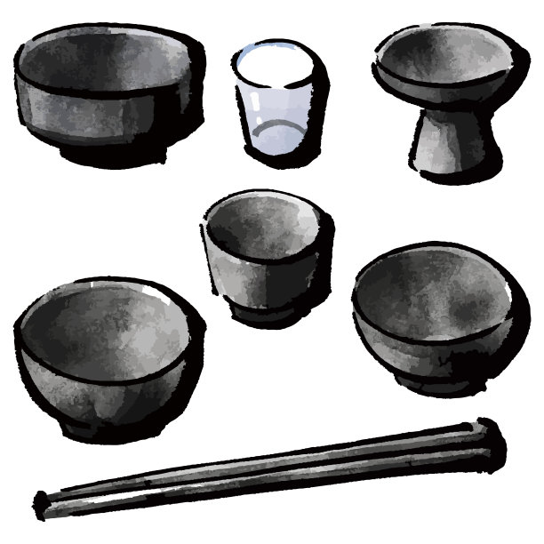 剪贴画:对死者的追悼会。空盘子。彩色插图集图片下载