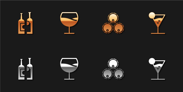 设置酒瓶、葡萄酒、玻璃、木桶图片下载