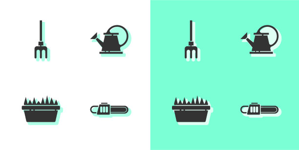 集链锯花园耙鲜草长方形图片下载