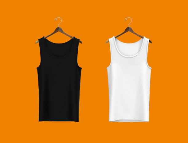 圆领无袖t恤模型在前视图图片下载