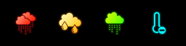 用雨和气象学温度计设置云图片下载