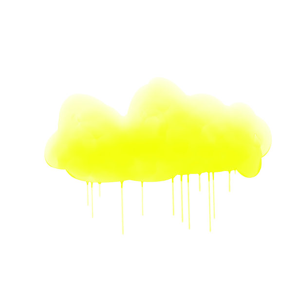 黄色水彩云与雨。插图。图片下载