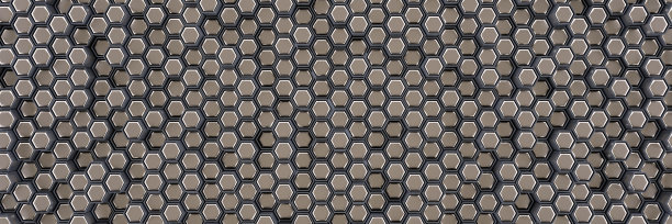 六边形的背景。蜂窝的几何结构。三维可视化图片下载