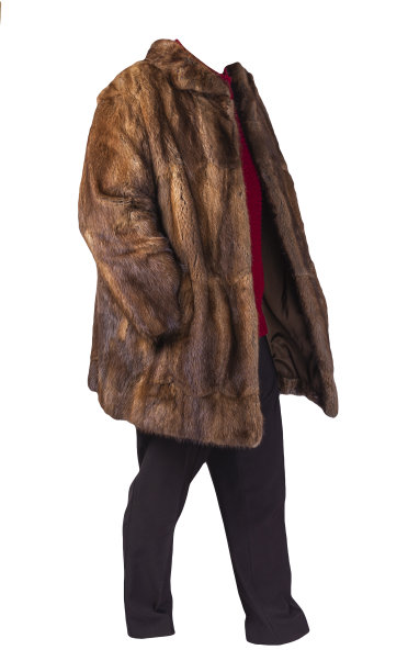 女式长裤，秋季大衣和针织毛衣孤立在一个白色的背景。图片下载