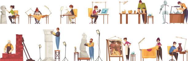 艺术家修复修复图标集图片下载